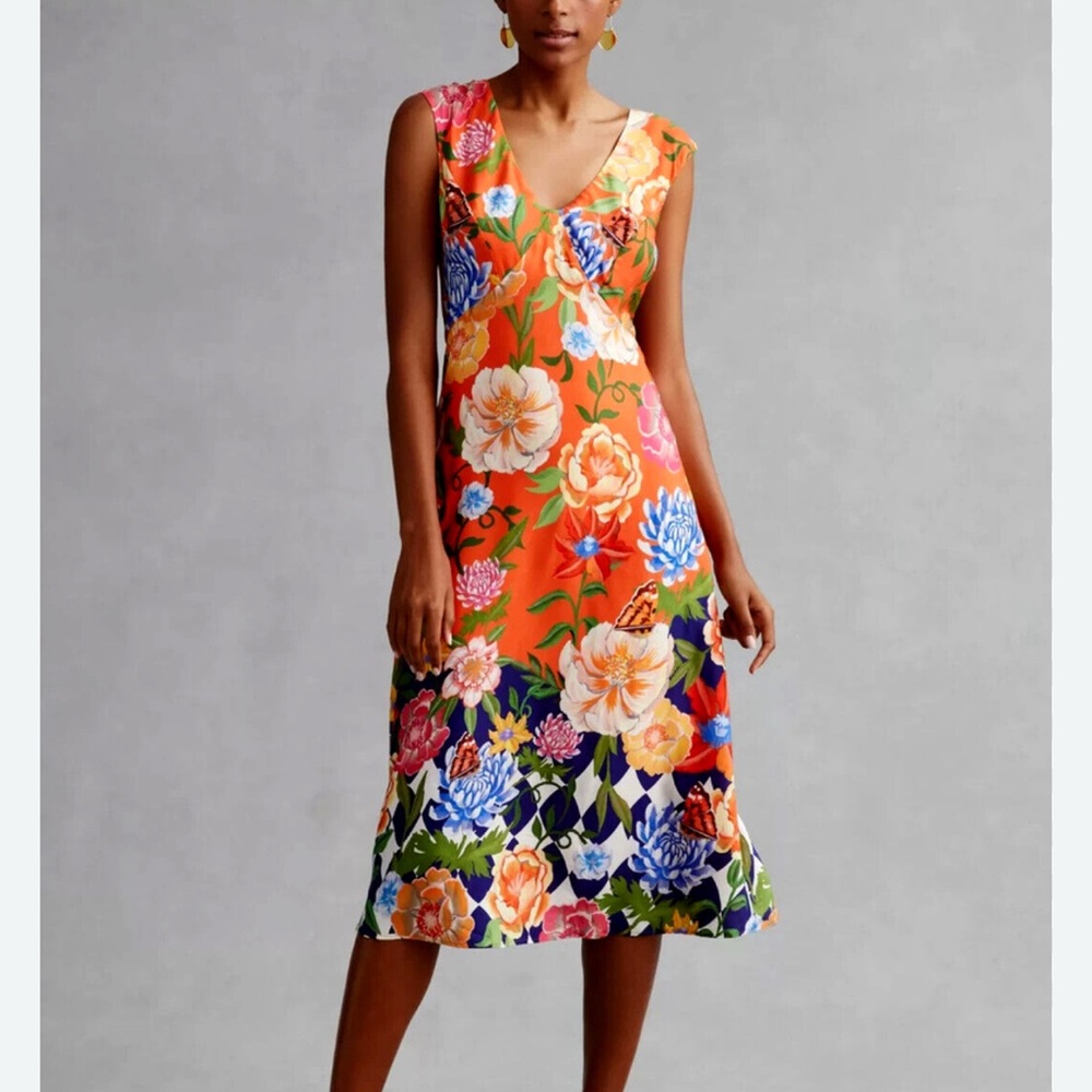 Anthropologie Vibrant Floral Maxi Dress NWT